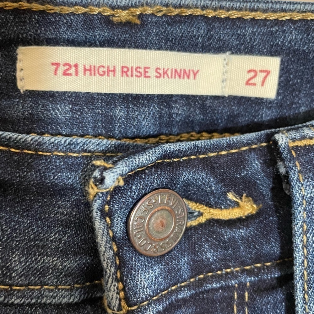 Levi’s 721 High Rise Skinny Medium Wash Denim Jeans Size 27 Like New Condition - Picture 2 of 11